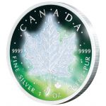 5$ Frozen Maple Leaf Aurora Rhodium