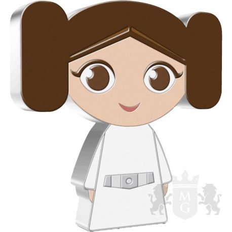 2$ Princess Leia - Star Wars, Chibi 1 oz Ag 999 2021 Niue Island