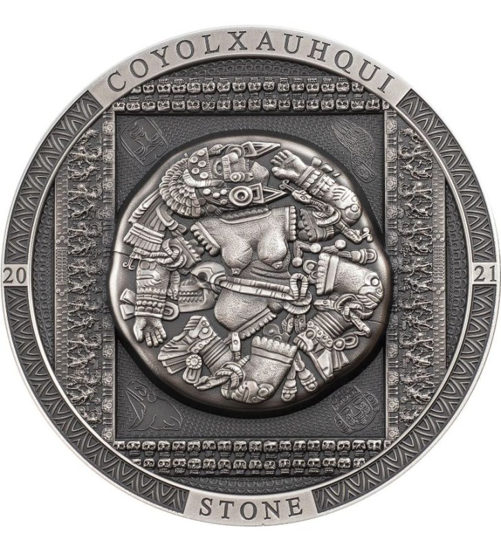 20$ Coyolxauhqui Stone - Archeology and Symbolism 3 oz Ag 999 2021 Cook Island 20$ Coyolxauhqui Stone - Archeology and Symbolism 3 oz Ag 999 2021 Cook Island