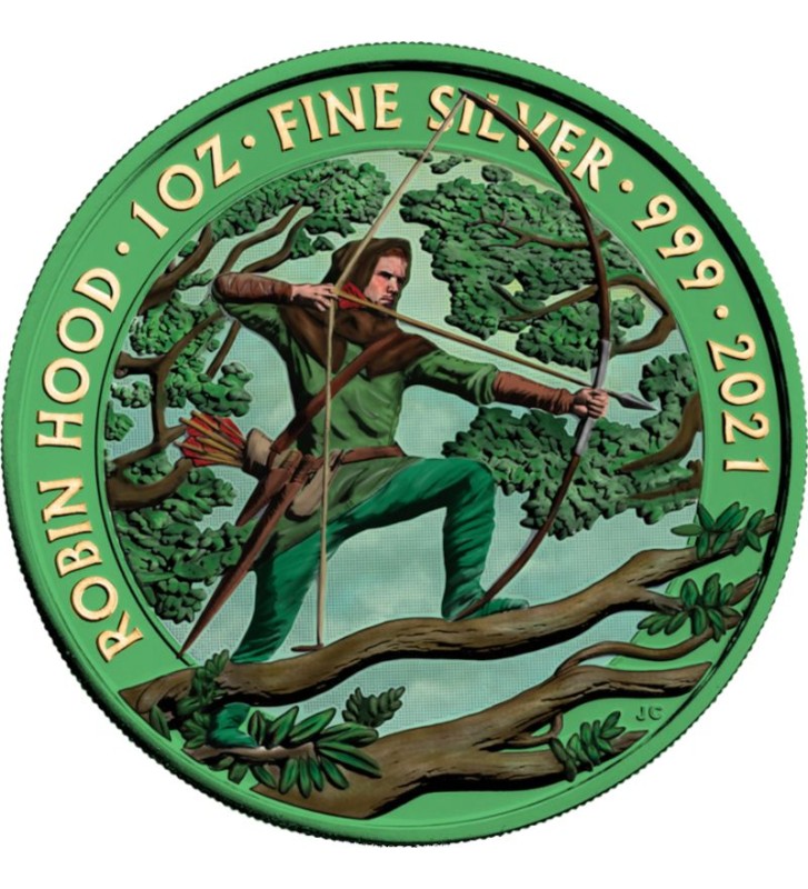2£ Robin Hood - Space Green 1 oz Ag 999 2021 Wielka Brytania 2£ Robin Hood - Space Green 1 oz Ag 999 2021 Wielka Brytania