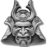 5$ Maska Samuraja - Antyczni Wojownicy 2 oz Ag 999 2021 Samoa