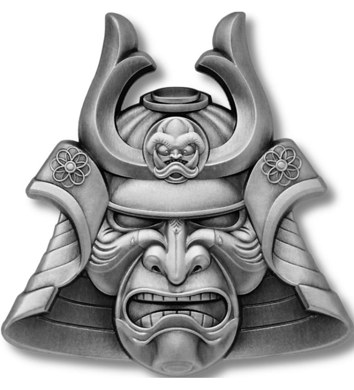5$ Maska Samuraja - Antyczni Wojownicy 2 oz Ag 999 2021 Samoa 5$ Maska Samuraja - Antyczni Wojownicy 2 oz Ag 999 2021 Samoa