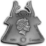 5$ Maska Samuraja - Antyczni Wojownicy 2 oz Ag 999 2021 Samoa