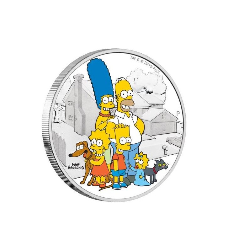 2$ Rodzina Simpsonów 2 oz Ag 999 2019 Tuvalu 2$ Rodzina Simpsonów 2 oz Ag 999 2019 Tuvalu