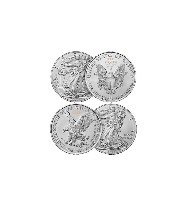 1$ American Eagle, The New Heritage 2 x 1 oz Ag 999 2021 USA 1$ American Eagle, The New Heritage 2 x 1 oz Ag 999 2021 USA