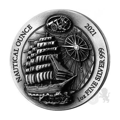 50 Francs Sedov - Nautical Ounce, antique finish 1 oz Ag 999 2021 Rwanda