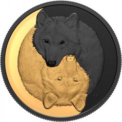20$ Grey Wolf Black and Gold 2021 31,39g Ag 999