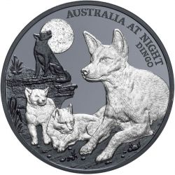 1$ Dingo - Australia Nocą 1 oz Ag 999 2021 Niue