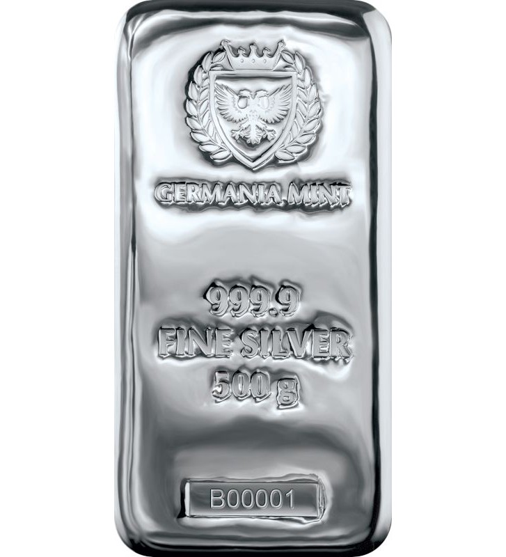 Silver Bar, Germania Mint 500 g Ag 999.9 Poland Silver Bar, Germania Mint 500 g Ag 999.9 Poland