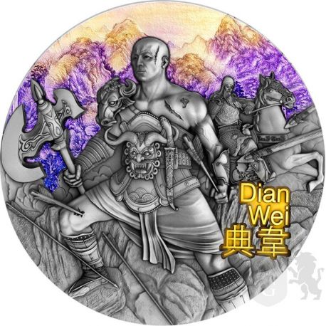 5$ Dian Wei - Wojownicy Starożytnych Chin 3 oz Ag 999 2021 Niue