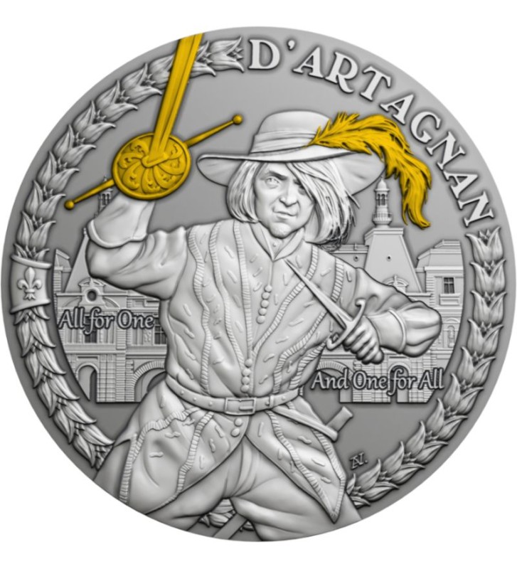 1$ D'Artagnan i Muszkieterowie 1 oz Ag 999 2021 Niue 1$ D'Artagnan i Muszkieterowie 1 oz Ag 999 2021 Niue