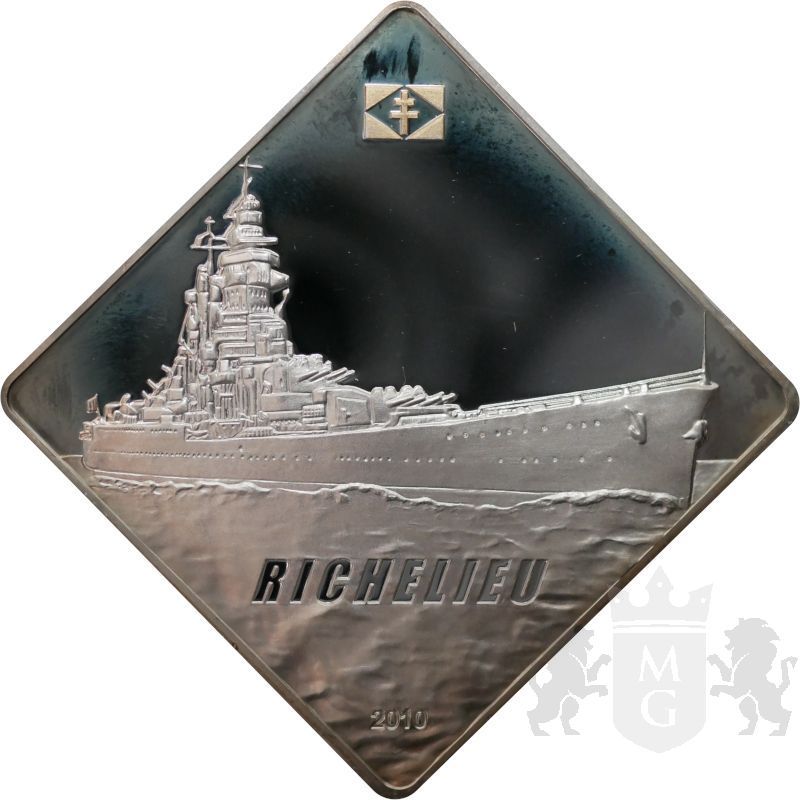 10$ Richelieu - Okręt Wojenny 2 oz Ag 999 2010