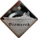 10$ Bismarck Okręt Wojenny 2 oz Ag 999 2009