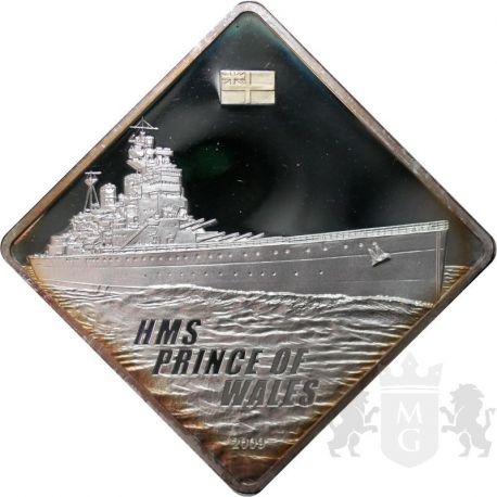 10$ HMS Prince of Wales - Battleship 2 oz  Ag 999 2009