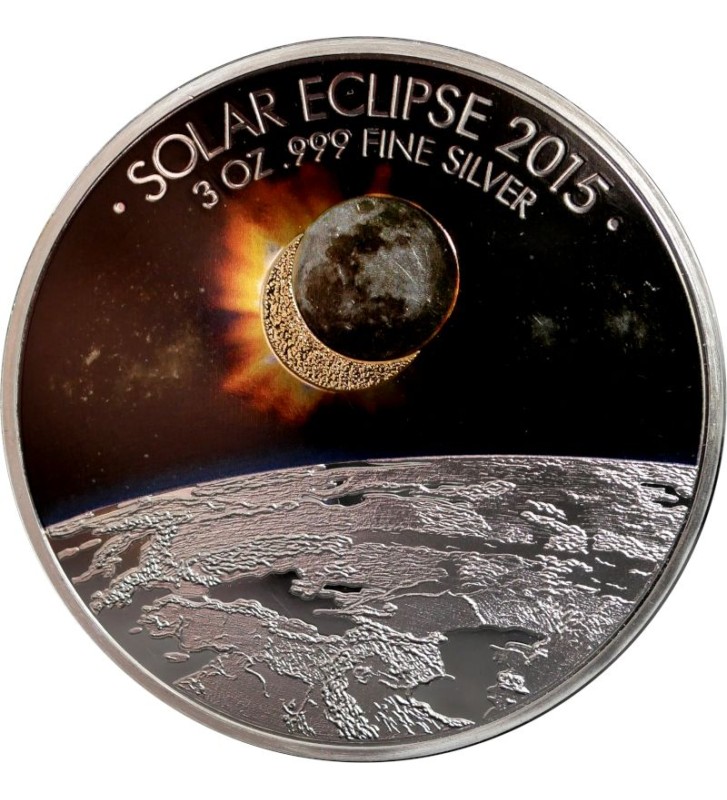 1500 Francs Solar Eclipse 3 oz Ag 999 2015 Burkina Faso 1500 Francs Solar Eclipse 3 oz Ag 999 2015 Burkina Faso