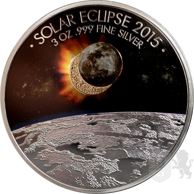 1500 Francs Solar Eclipse 3 oz Ag 999 2015 Burkina Faso