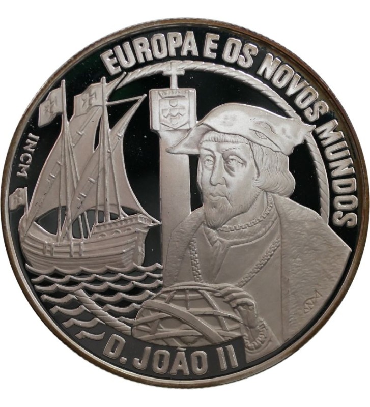 25 Ecu D.Joao II - Europe and the New Worlds 1992 28 g Ag 925 25 Ecu D.Joao II - Europe and the New Worlds 1992 28 g Ag 925
