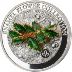 5$ Holly Enamel Flower Collection 1 oz Ag 999 2021 Samoa