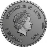 1$ Księżniczka Na Ziarnku Grochu - Bajki 1 oz Ag 999 2021 Niue
