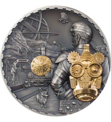 20$ Plecak Odrzutowy - Steampunk 2021 3 oz Ag 999 Wyspy Cooka
