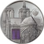 25$ Notre-Dame de Paris, Black Proof - Tiffany Art Metropolis 5 oz Ag 999 Glass 2021 Palau