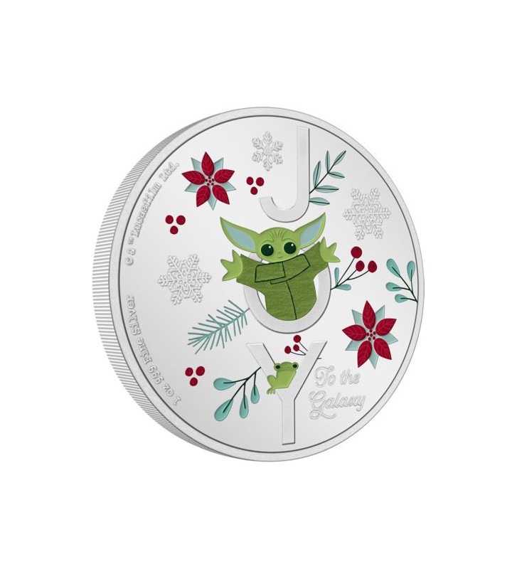 2$ Joy To The Galaxy, Mandalorian - Season's Greetings 1 oz Ag 999 2021 Niue 2$ Joy To The Galaxy, Mandalorian - Season's Greetings 1 oz Ag 999 2021 Niue