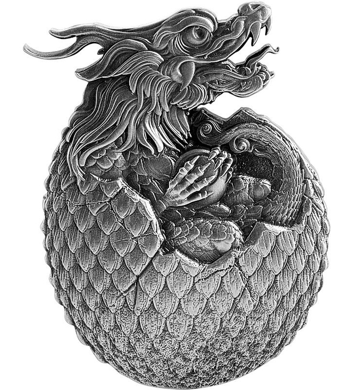 10000 Francs Chinese Dragon Egg 2 oz Ag 999 2022 Tchad 10000 Francs Chinese Dragon Egg 2 oz Ag 999 2022 Tchad