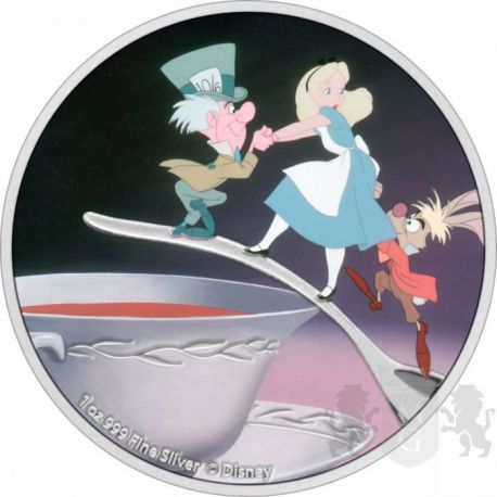 2$ The Mad Hatter - Alice In Wonderland, Disney 1 oz Ag 999 2021 Niue