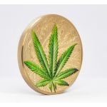 1000 Francs Cannabis Sativa Gold Plated 1 oz Ag 999 2021 Benin