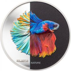 5$ Fighting Fish - Eclectic Nature 1 oz Ag 999 2021 Cook Island