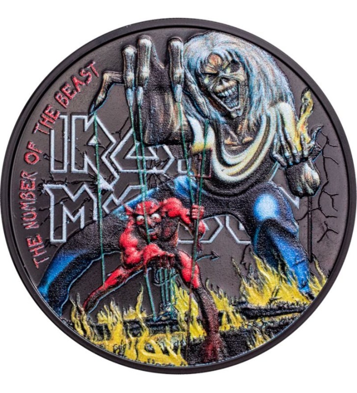 5$ Iron Maiden , The Number Of The Beast 1 oz Ag 999 2022 Cook Islands 5$ Iron Maiden , The Number Of The Beast 1 oz Ag 999 2022 Cook Islands