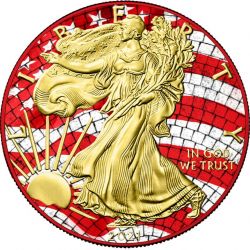 1$ American Eagle - Mosaic Space Red 1 oz Ag 999 2021