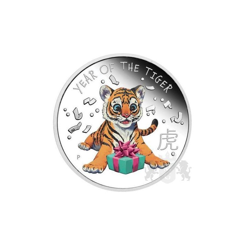 50¢ Baby Tiger 1/2 oz Ag 999 2022 Tuvalu