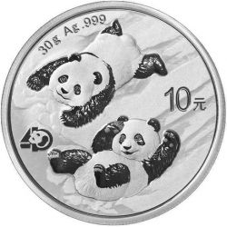 10 Yuan Chińska Panda 30 g Ag 999 2022