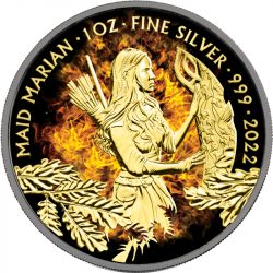 2£ Burning Maid Marian - Burning Myths and Legends 1 oz Ag 999 2021 Great Britain