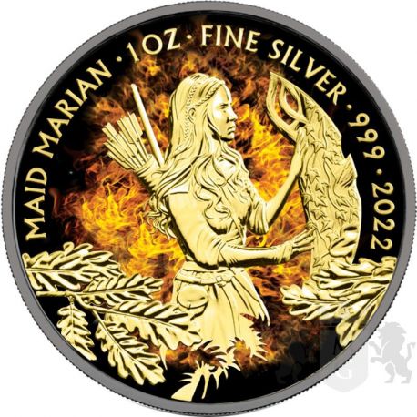 2£ Burning Maid Marian - Burning Myths and Legends 1 oz Ag 999 2021 Great Britain 2£ Burning Maid Marian - Burning Myths and Legends 1 oz Ag 999 2021 Great Britain