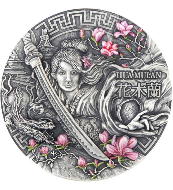 5$ Hua Mulan - Heroines 2 oz Ag 999 2021 Niue