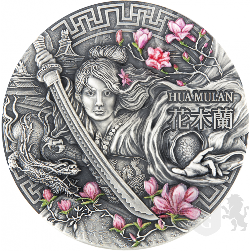 5$ Hua Mulan - Heroines 2 oz Ag 999 2021 Niue