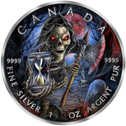 5$ Grim Reaper Death Maple Leaf Armageddon IV 1 oz Ag 9999 2021