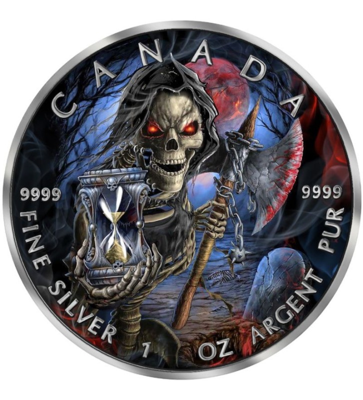 5$ Grim Reaper Death Maple Leaf Armageddon IV 1 oz Ag 9999 2021 5$ Grim Reaper Death Maple Leaf Armageddon IV 1 oz Ag 9999 2021