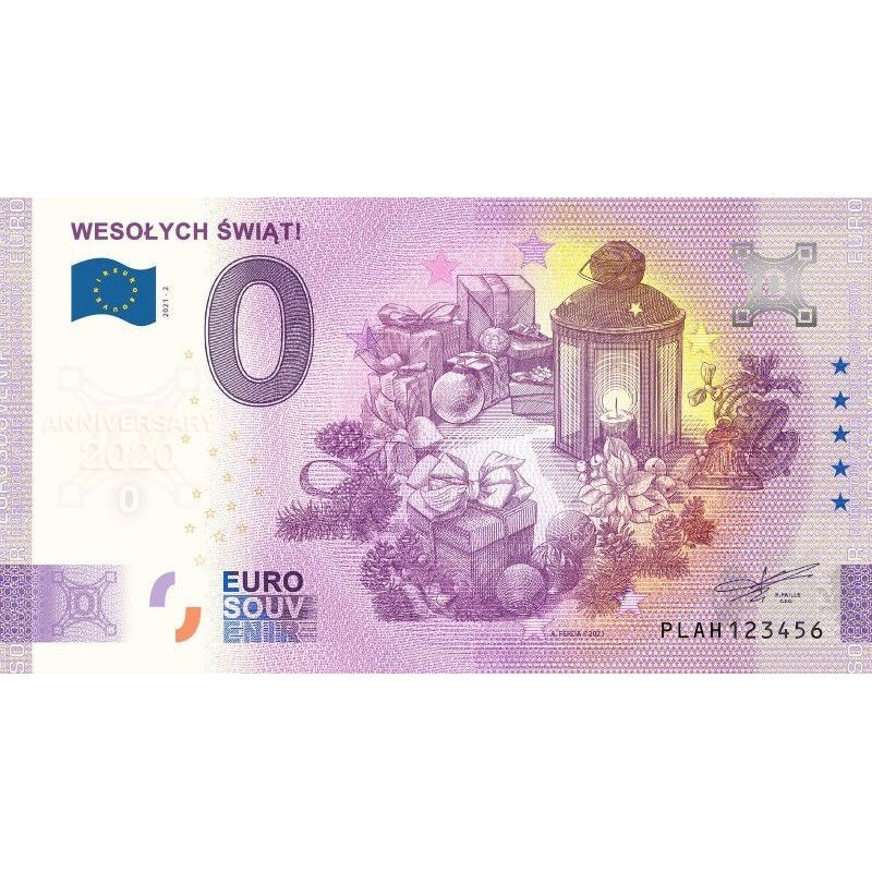 0 Euro Wesołych Świąt 2021 - Banknot pamiątkowy - ANNIVERSARY
