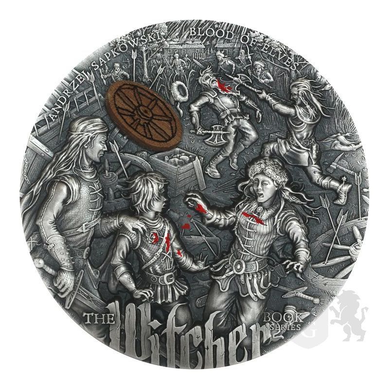 5$ Blood of Elves - The Witcher Book Series 2 oz Ag 999 2021 Niue