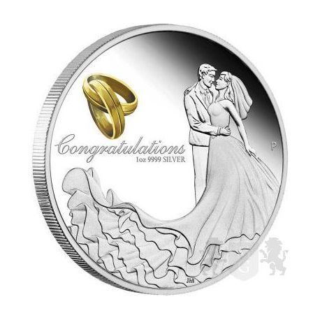 1$ Congratulations on Your Wedding 2022 1 oz Ag 999 Australia