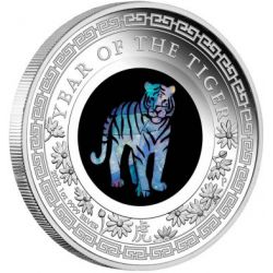 1$ Rok Tygrysa - Australijski Opal 1 oz Ag 999 2022