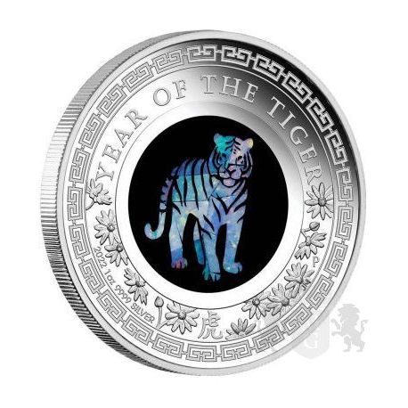 1$ Rok Tygrysa - Australijski Opal 1 oz Ag 999 2022
