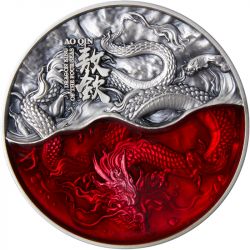 10000 Francs Ao Qin, Vermillion Dragon - Dragon King of the Four Seas 2 oz Ag 999 2022