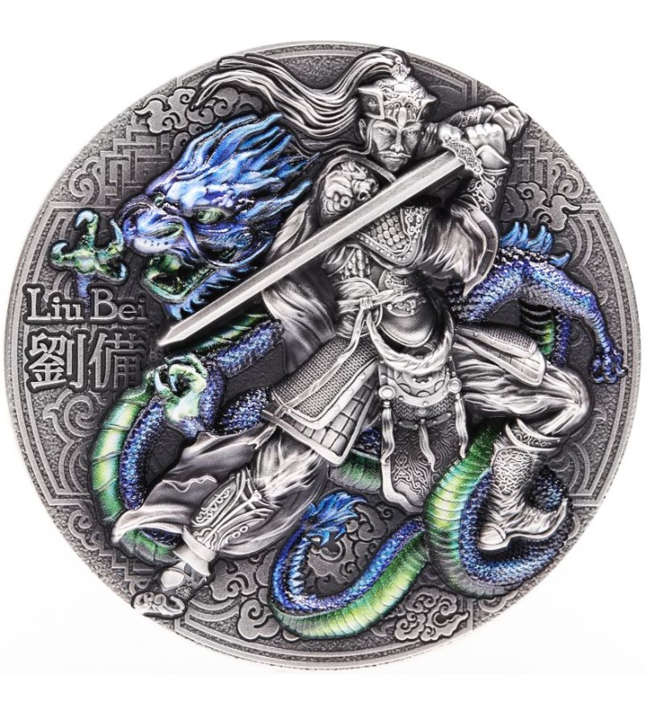 5$ Liu Bei - Chinese Heroes 2 oz Ag 999 2021 Niue