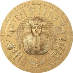 20$ Grobowiec Tutanchamona - Archeologia i Symbolizm pozłacana 3 oz Ag 999 2022 Wyspy Cooka