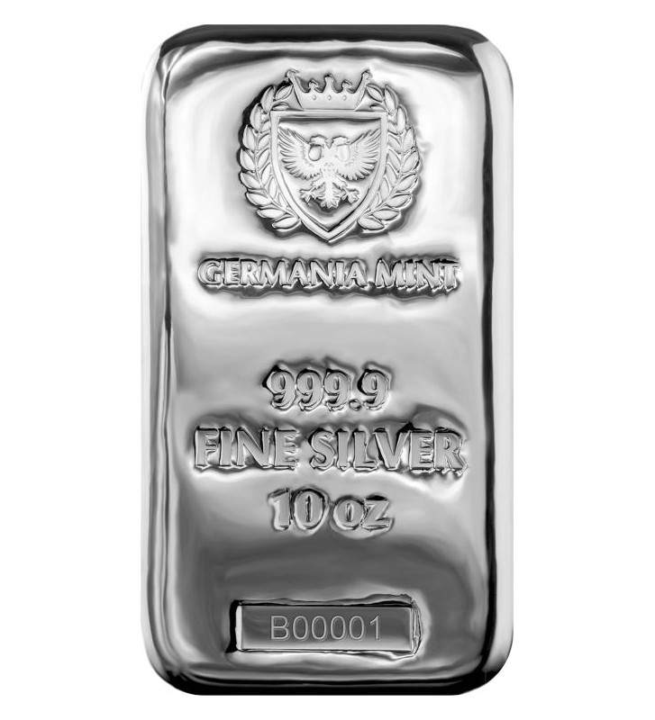 Srebrna Sztabka, Germania Mint 10 oz Ag 999 Srebrna Sztabka, Germania Mint 10 oz Ag 999