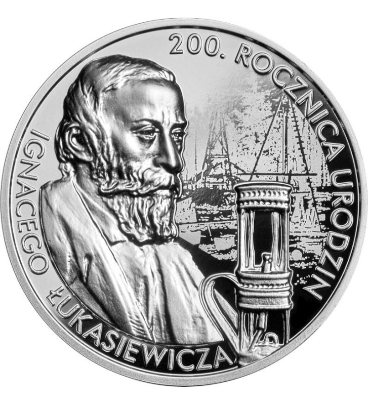 10 zł Ignacy Łukasiewicz, 200th birth anniversary 1 oz Ag 999 2022 10 zł Ignacy Łukasiewicz, 200th birth anniversary 1 oz Ag 999 2022